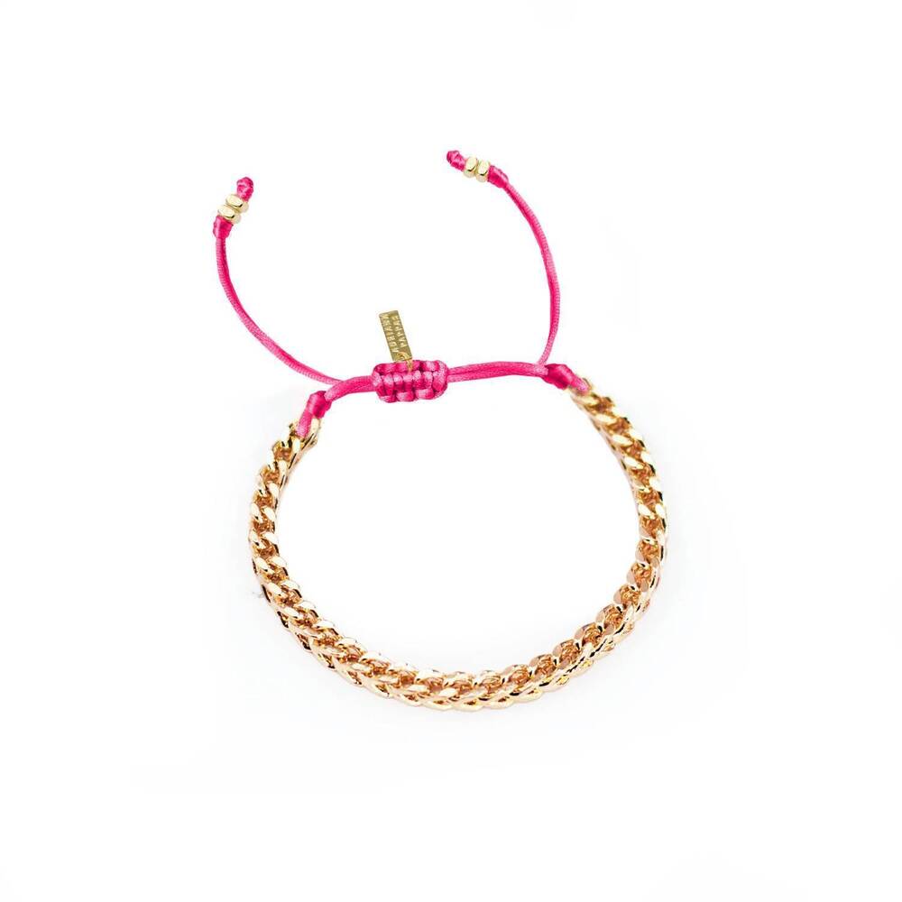 NEW ADRIANA PAPPAS women's zoe bracelet on colored cord in pink